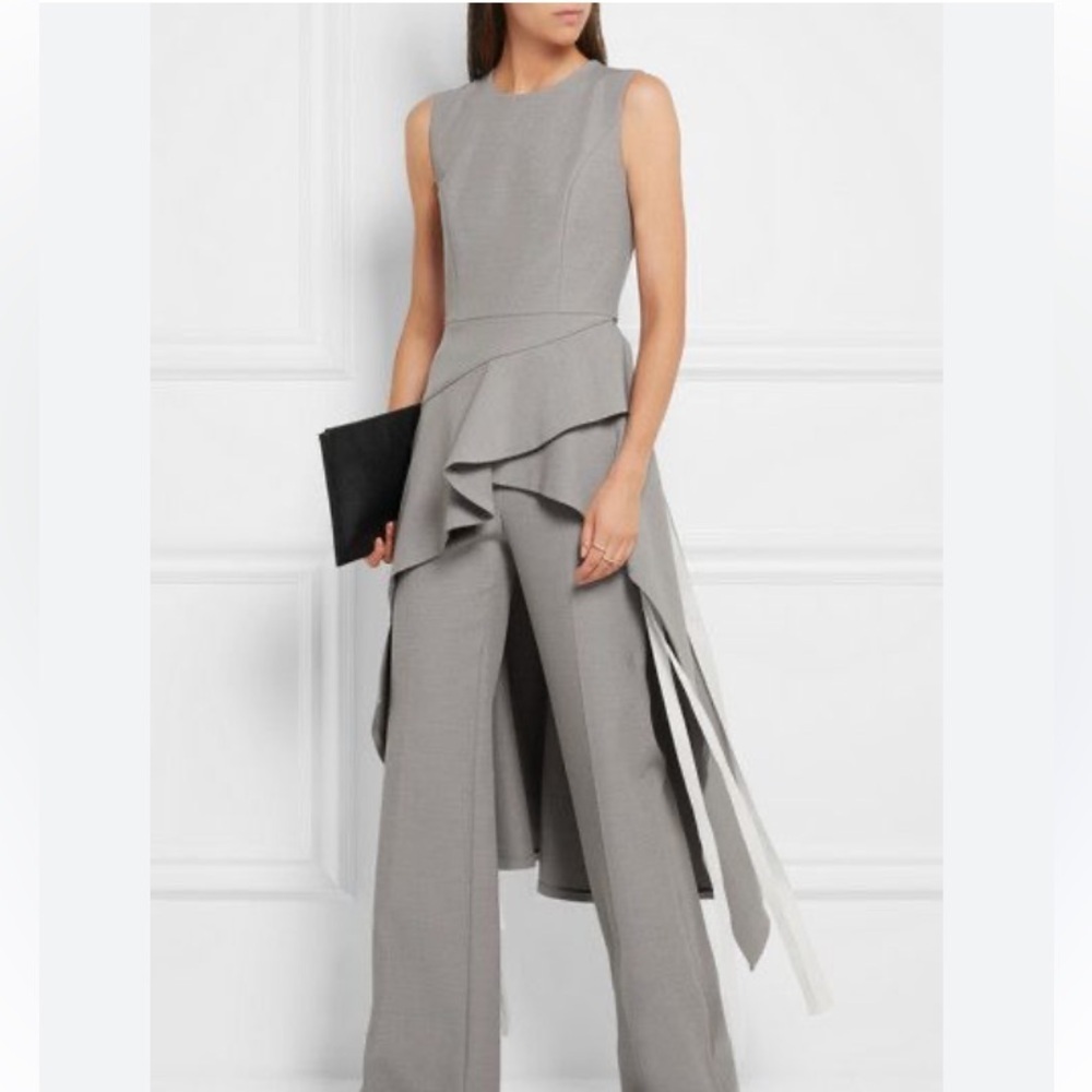 ADEAM GRAY RUNWAY CASCADE TUNIC TOP